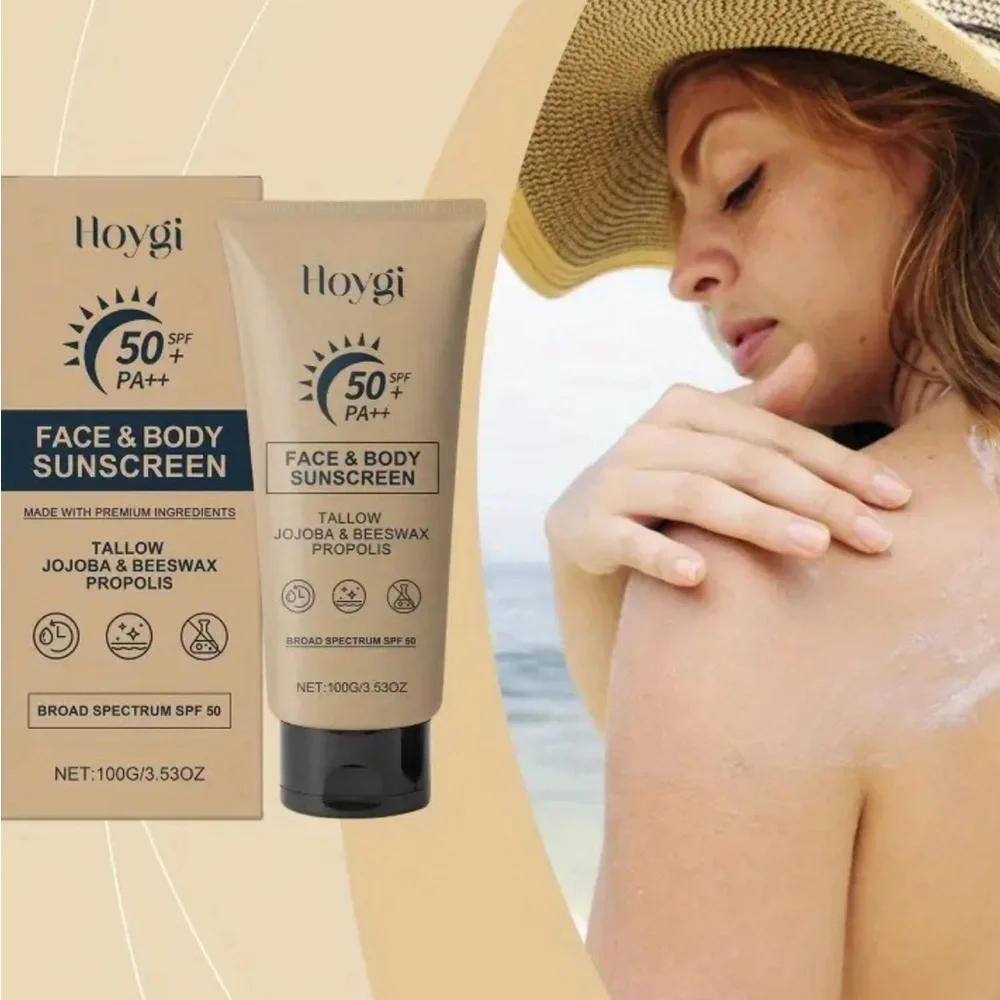Hoygi SPF 50 Tallow Face & Body Sunscreen Cream 3.53 oz Broad Spectrum Jojoba